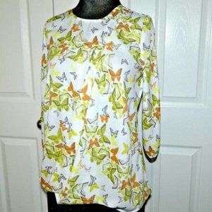 Butterfly Blouse Chiffon Long Sleeve Office Church Casual Top Next UK 8 = US 4